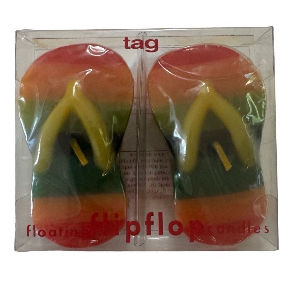 TAG Set of 2 Floating Candles Flip-flop Sandals Rainbow - Vintage
